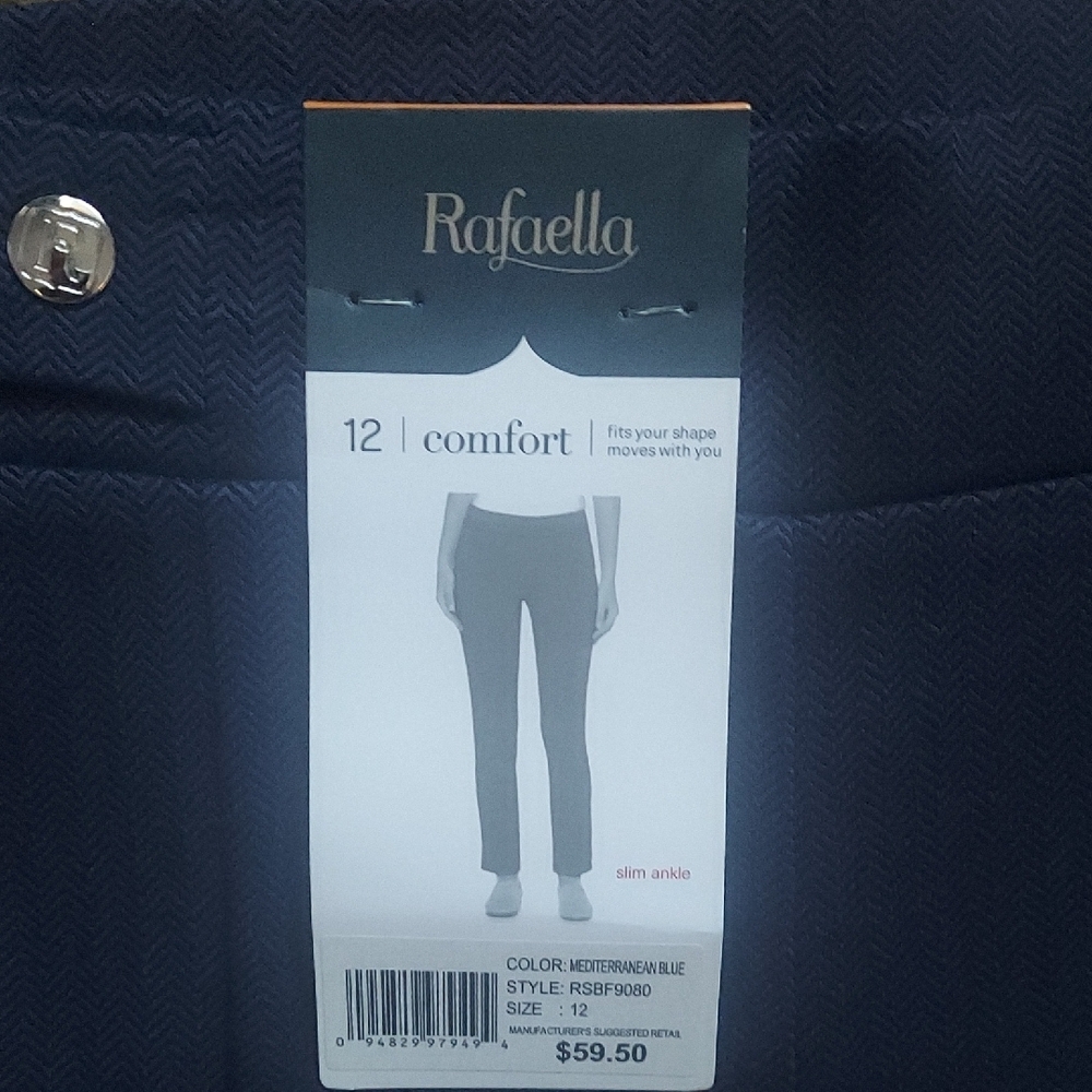 5/$10 Rafaella Mediterranean Blue Slim Ankle Pants - Picture 3 of 10